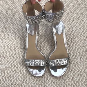 Brian Atwood metallic sandals